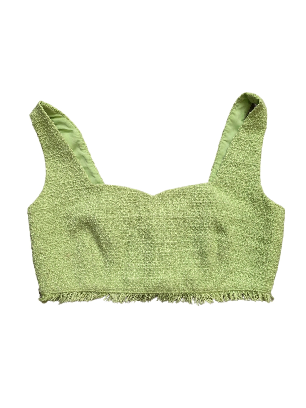 House Of Harlow Tweed Crop Top With Fringe Size Medium